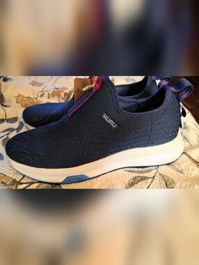 New! KURU Men's Navy Slip-On Sneakers with White Midsole